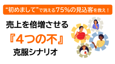 「初めまして」で消える75％の見込み客を救え！（4つの不）